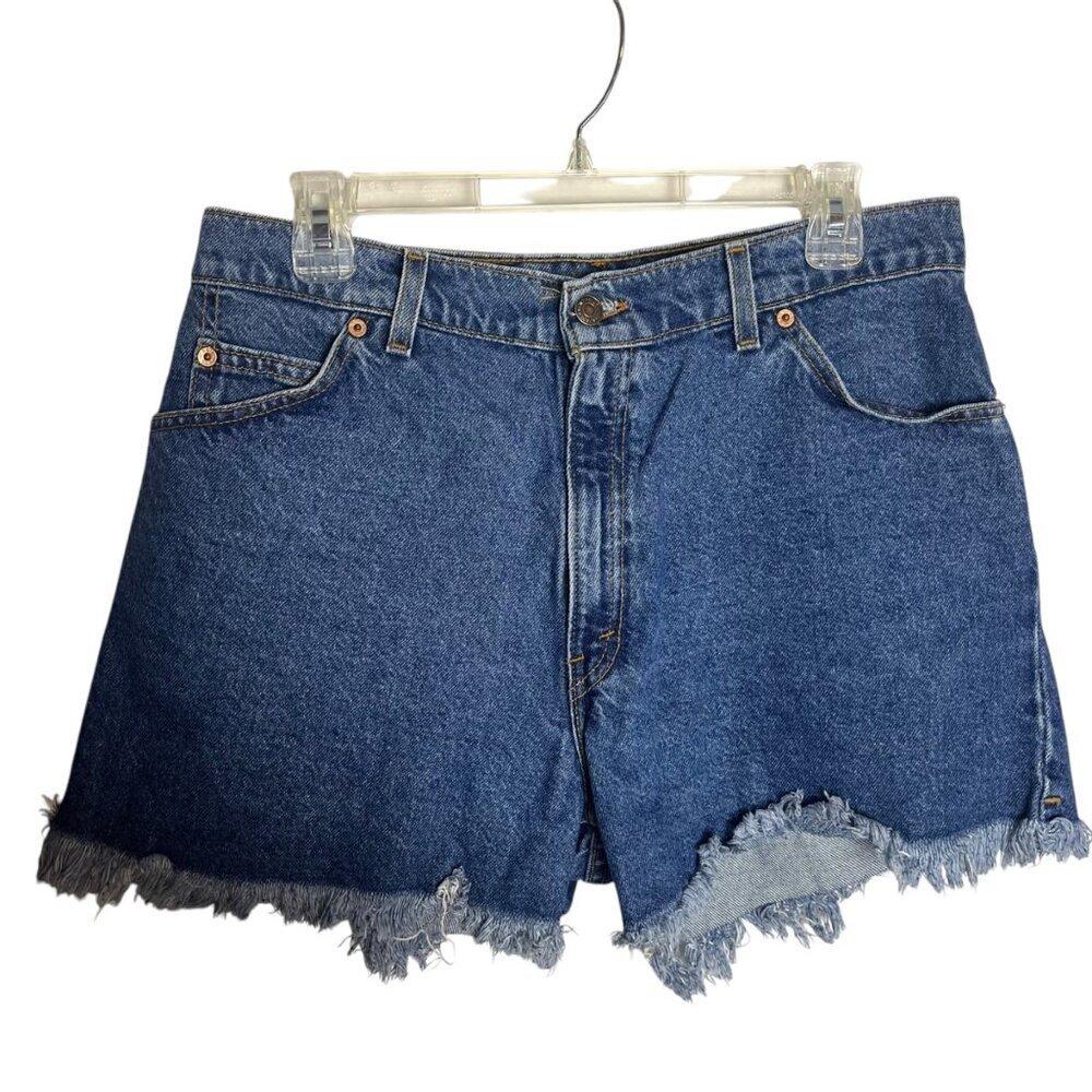 Vintage Levi's Women's 13 High Rise 910 Jean Shorts Frayed Hem Denim Classic